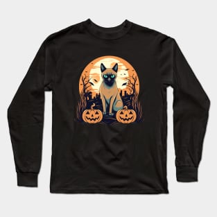 Tonkinese Cat Halloween, Cat Lover Long Sleeve T-Shirt